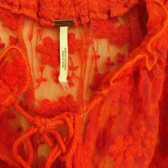 Free People Jubilee Red Embroidered Top - Picture 4 of 7